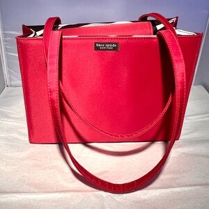 Kate Spade Purse New York Nylon Phoebe Red Tote Bag Handbag